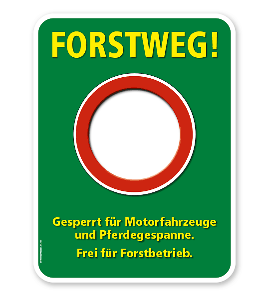 Kombinationsschild / Forstschild Forstweg – G/GW