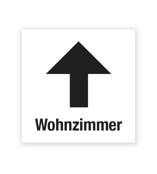 Demenzbeschilderung - Wegweiser Wohnzimmer oben - MA-RP-01-2
