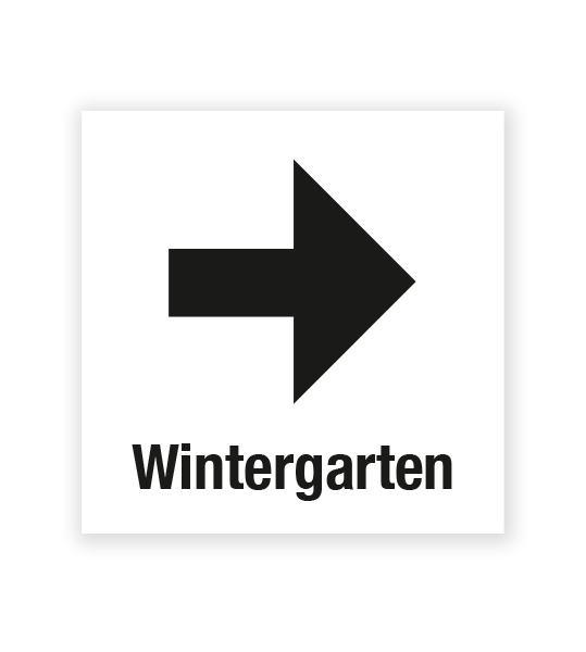 Demenzbeschilderung - Wegweiser Wintergarten rechts - MA-RP-08-3
