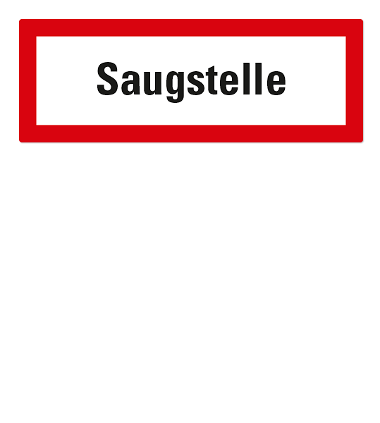 Brandschutzschild Saugstelle nach DIN 4066