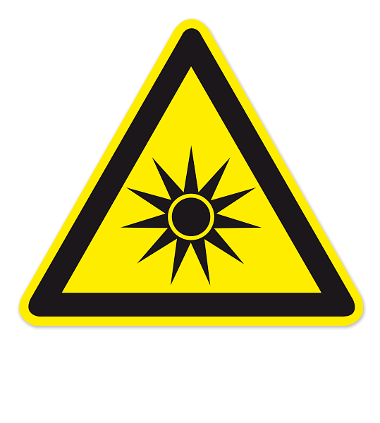 Warnzeichen Warnung vor optischer Strahlung nach DIN EN ISO 7010 - W 027