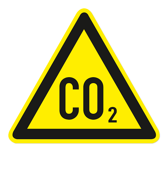 Warnzeichen Warnung vor CO2-Erstickungsgefahr