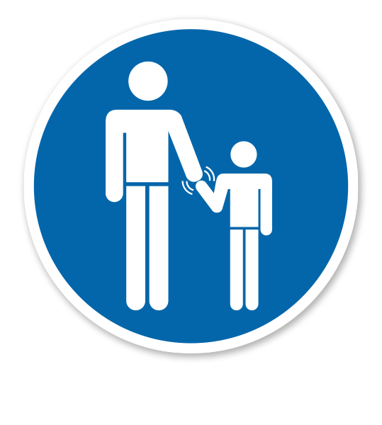 Gebotszeichen Kinder an die Hand nehmen