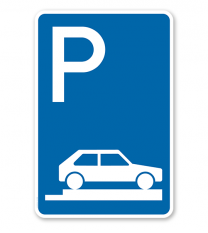 Parkplatzschild Parken ganz auf Gehwegen - VZ 315-85