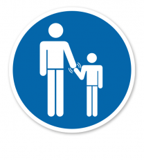 Gebotszeichen Kinder an die Hand nehmen